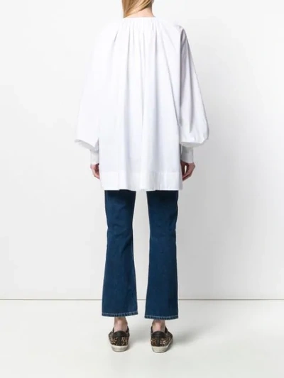 Shop Golden Goose Oversized Peasant Top In White