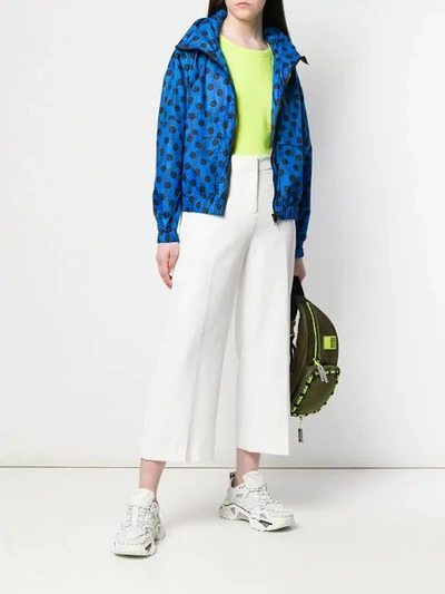 Shop Kenzo Wavy Dots Windbreaker Jacket In Blue