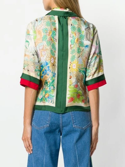 Shop Gucci Floral Jungle Shirt In Green