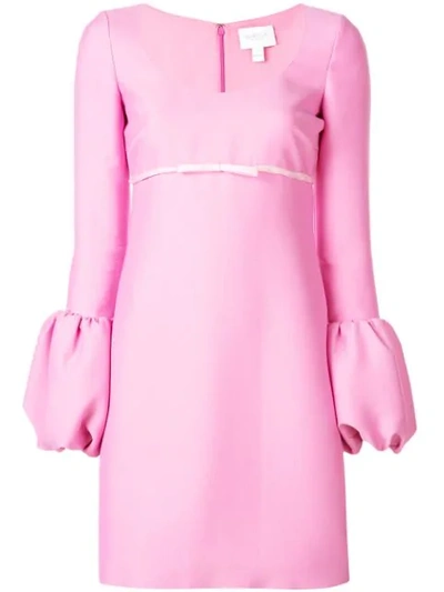 Shop Giambattista Valli Balloon-cuff Dress In Pink