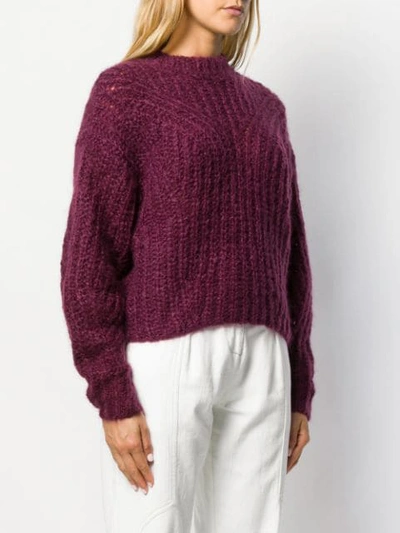 Shop Isabel Marant Chunky Knit Jumper In Purple