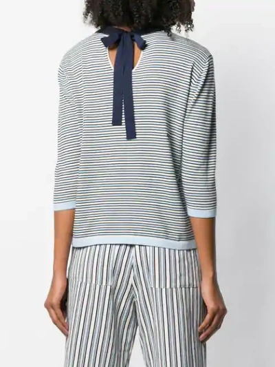 Shop Chinti & Parker Striped Crew Neck Sweater In Blue