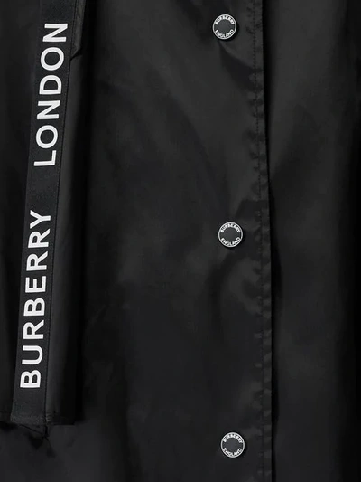 BURBERRY 斗篷廓形斜纹布束腰大衣 - 黑色