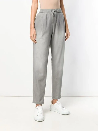 Shop Fabiana Filippi Faded Gradient Drawstring Trousers In Grey