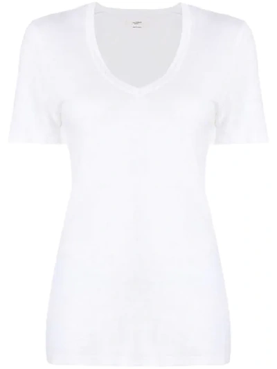 Shop Isabel Marant Étoile V-neck T-shirt In White