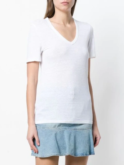 Shop Isabel Marant Étoile V-neck T-shirt In White