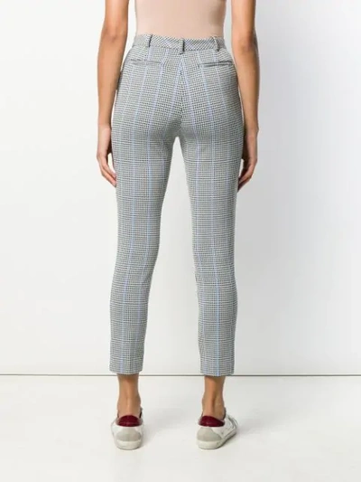 Shop Pinko Checked Cropped Trousers In White