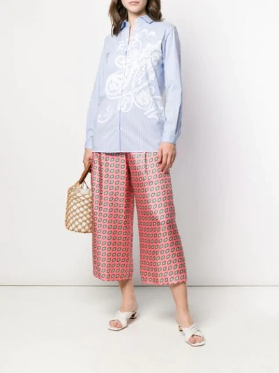 Shop Etro Diamond Pattern Cropped Trousers In Pink