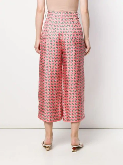 Shop Etro Diamond Pattern Cropped Trousers In Pink