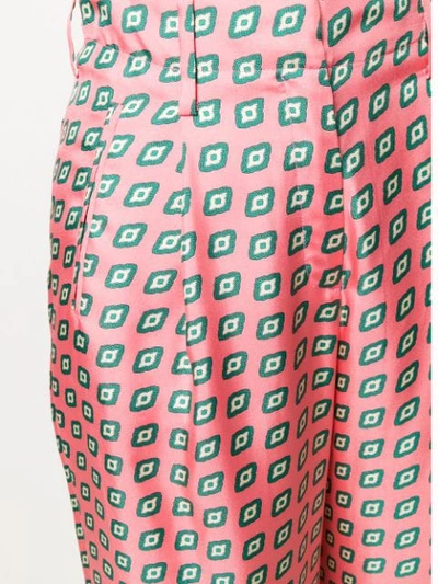 Shop Etro Diamond Pattern Cropped Trousers In Pink