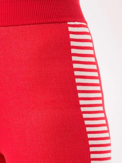 Shop Nagnata Yoni Side Stripe Compression Shorts In Red Cream