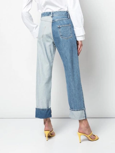 MONSE STRAIGHT-LEG INSIDE OUT JEANS - 蓝色