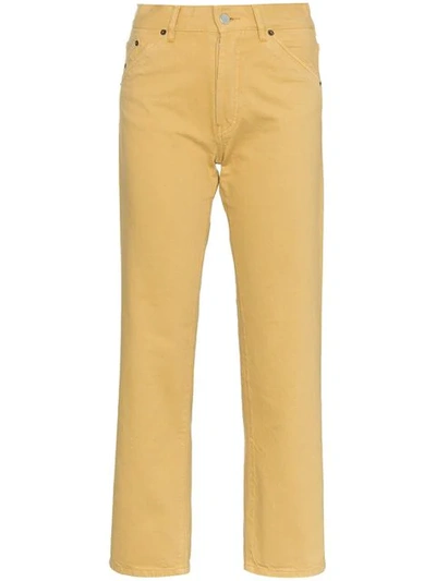 Shop Jacquemus High Rise Cropped Jeans In Brown