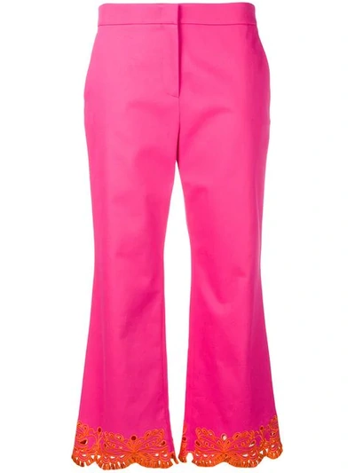 Shop Emilio Pucci High-waisted Cropped Trousers In Pink