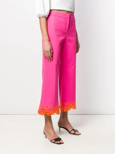 Shop Emilio Pucci High-waisted Cropped Trousers In Pink