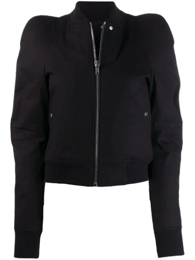 Shop Rick Owens Structured Bomber Jacket In 09 Black