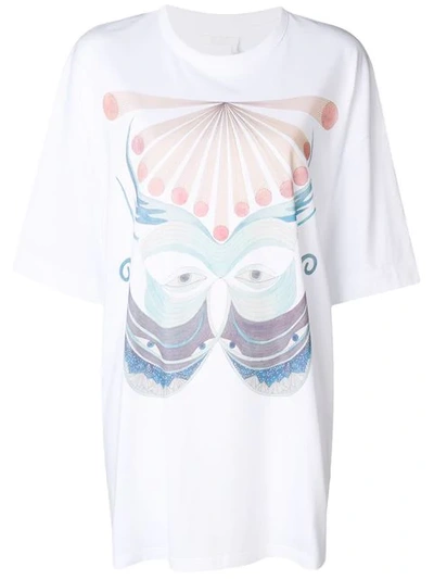 Shop Chloé Butterly Printed Elongated T In White