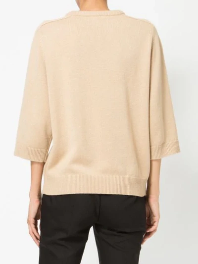 Shop Chloé Short-sleeve Shift Sweater - Brown