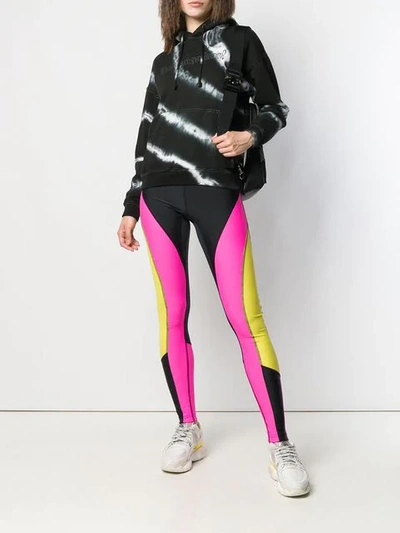 Shop Amen Neon High-rise Leggings - Black