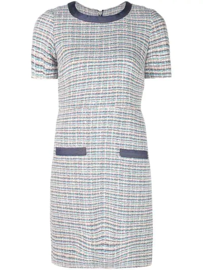 Shop Veronica Beard Tweed Shift Dress In Blue