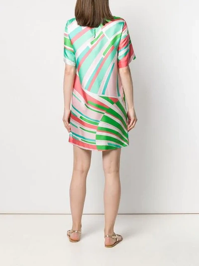 Shop Emilio Pucci Shell Print Silk Mini Dress - Green