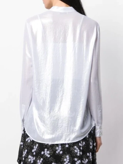 Blanca Band Collar Shirt In Silver