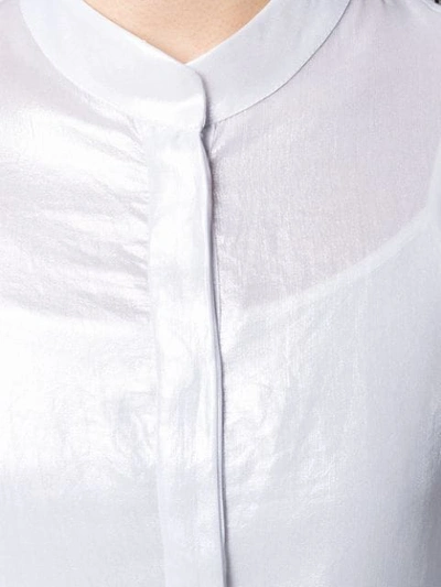 Blanca Band Collar Shirt In Silver