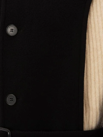 Shop Jw Anderson Knit Insert Wool Coat In Black