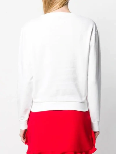 Shop Moschino Underbear Print Sweatshirt In White