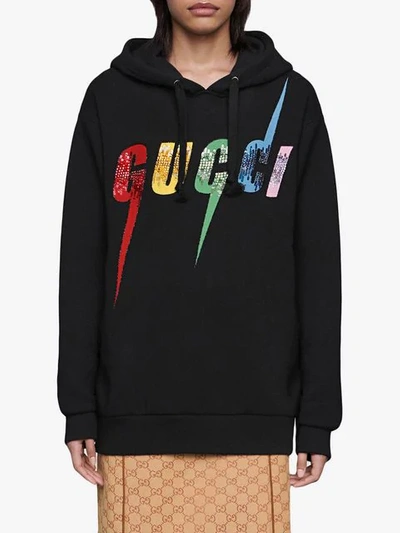 Shop Gucci Oversize Sweatshirt With  Blade In Black