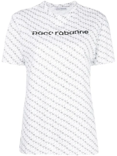 Shop Rabanne Logo Print T In White