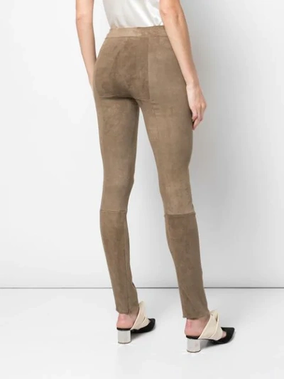 Shop The Row Mid Rise Skinny Trousers In Green
