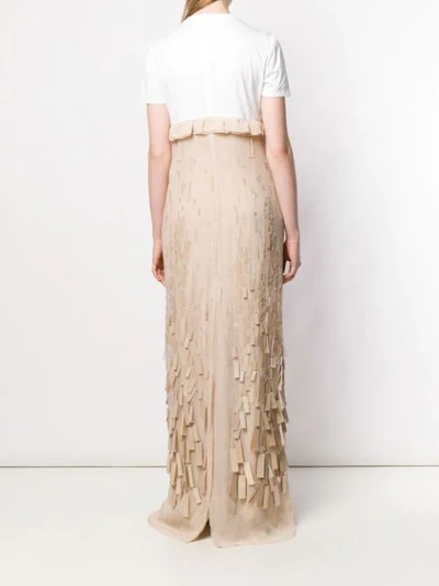 Shop Prada Embroidered Chiffon Dress In White