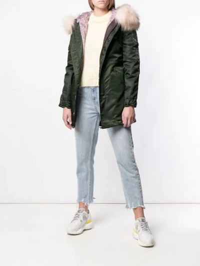 Shop Mr & Mrs Italy Patch Embellished Parka In Green