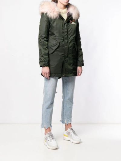 Shop Mr & Mrs Italy Patch Embellished Parka In Green