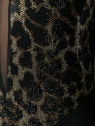 Shop Philipp Plein Leopard Sheer Bodysuit In Black