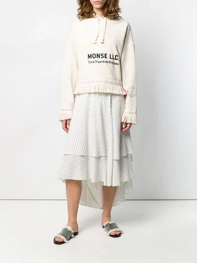 Shop Monse Print Towel Hoodie In White