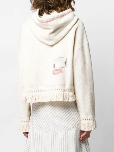 Shop Monse Print Towel Hoodie In White