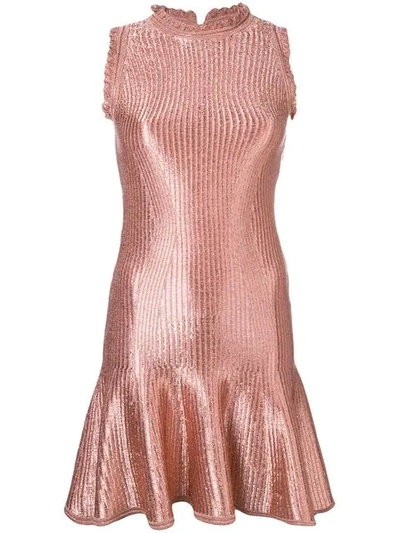 Shop Alexander Mcqueen Flared Mini Dress In Pink