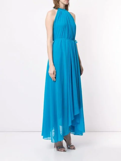SALONI 无袖伞形超长款连衣裙 - 蓝色