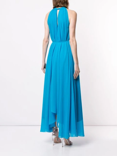 Shop Saloni Sleeveless Flared Maxi Dress In Turquoise