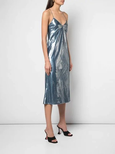 Shop Michelle Mason Bias Midi Dress In Blue