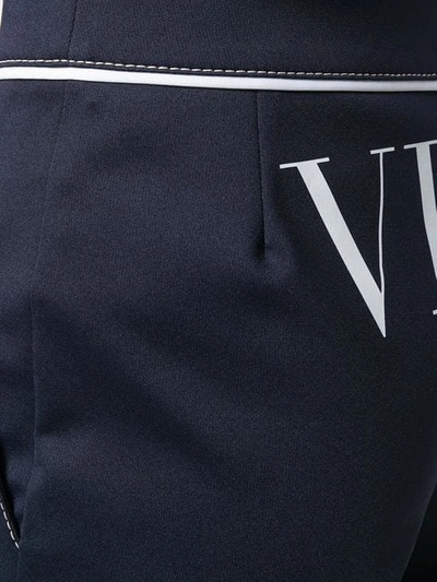 Shop Valentino Vltn Straight-leg Trousers In Blue