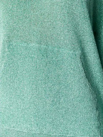 Shop Laneus Hooded Knit Jumper In Green