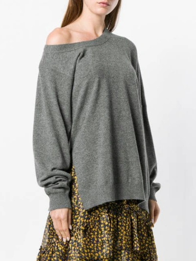 Shop Stella Mccartney Asymmetric Loose-fit Jumper In Grey