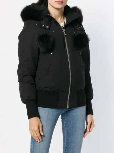 Shop Moose Knuckles Fur-trim Padded Jacket In Black