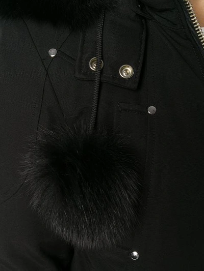 Shop Moose Knuckles Fur-trim Padded Jacket In Black