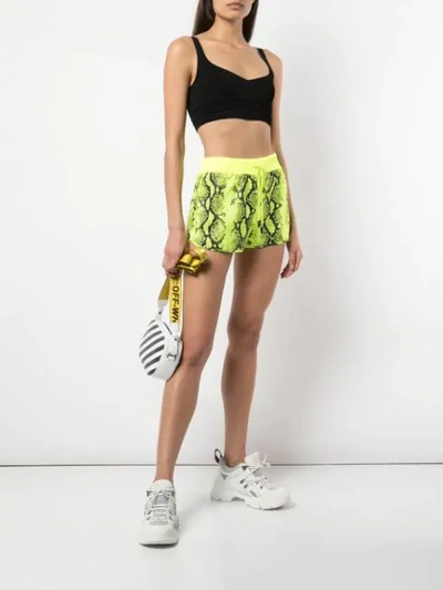 Shop Off-white Snakeskin-effect Running Shorts In Yellow