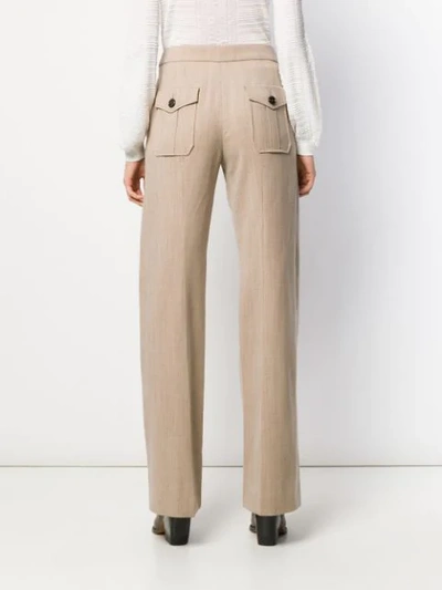 Shop Chloé High Waist Front Pleated Trousers In Neutrals