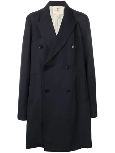 Shop Barena Venezia Double Breasted Coat In Blue